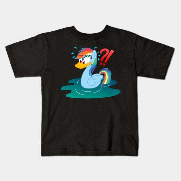 Rainbow Dash Duck My Little Pony Kids T-Shirt by Rutger_J